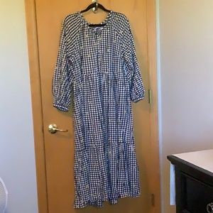 Black & White Gingham cotton dress NWT XL